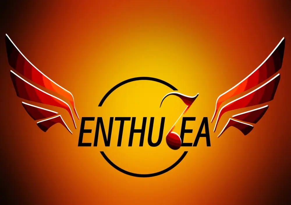 Enthuzea — SVIST's annual fest logo, a winged emblem in fiery red, orange and gold