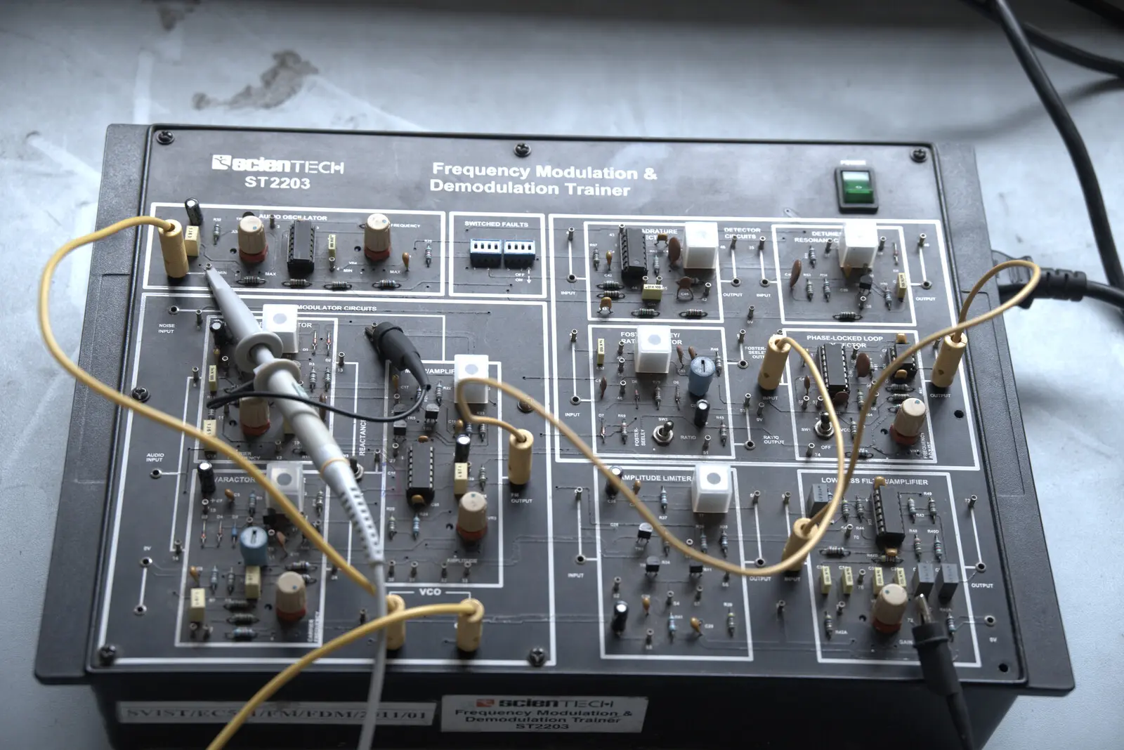 Frequency modulation and demodulation trainer kit in SVIST's Analog & Digital Communication Laboratory