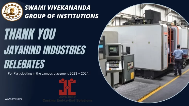 Thank You Note to Delegates OF Jaya Hind Industries